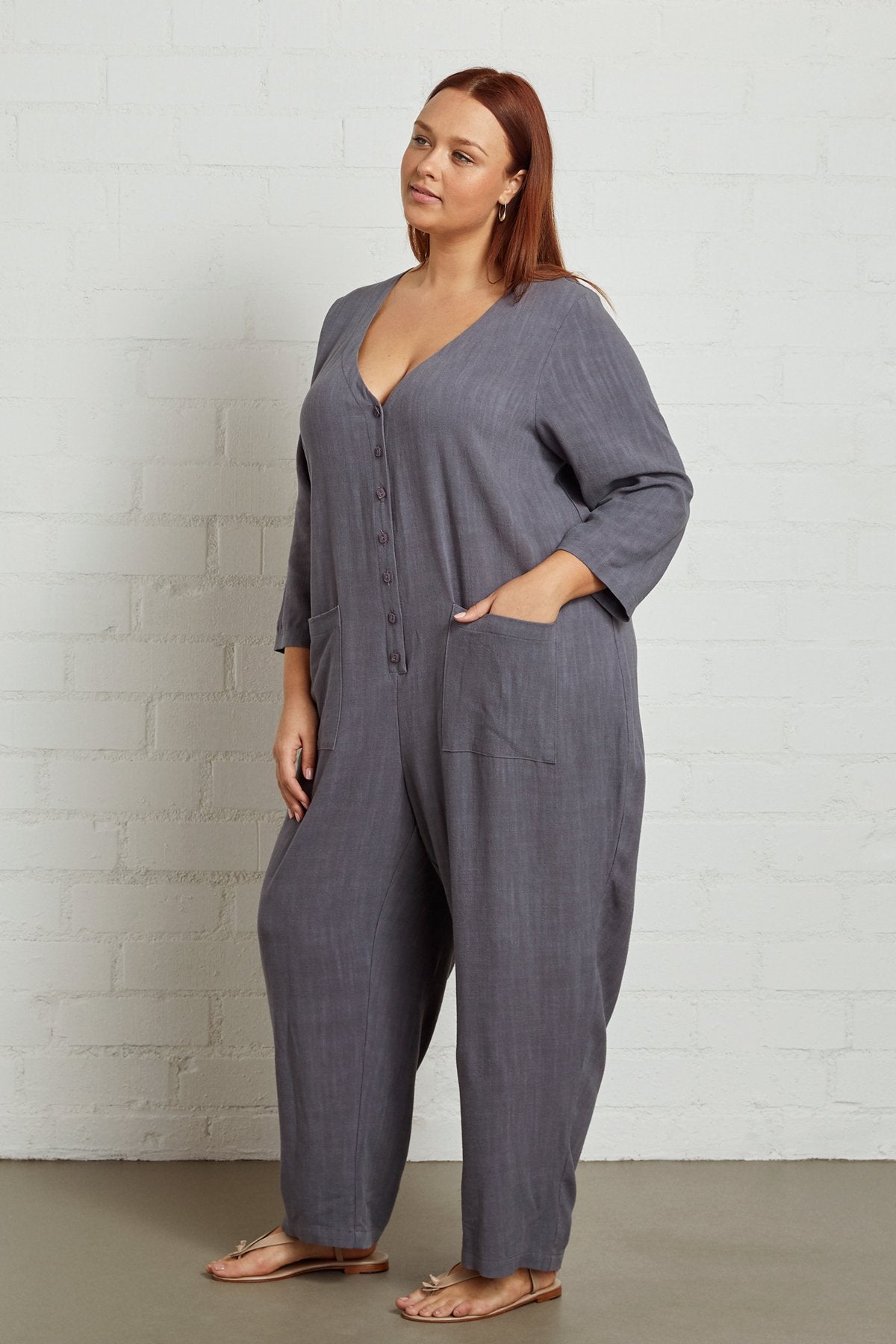 Linen Troy Jumpsuit - Plus Size