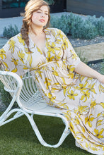 Load image into Gallery viewer, Long Caftan Dress - Striped Lily, Plus Size
